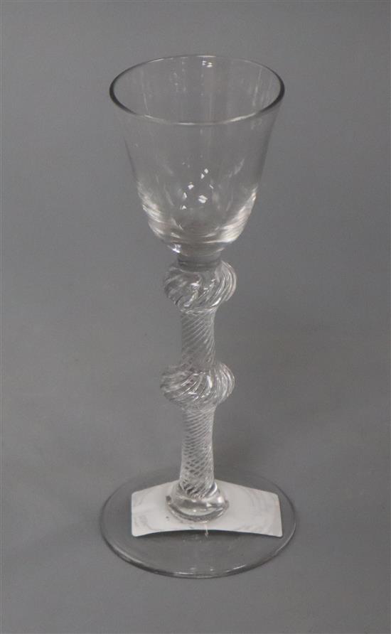 An 18th century airtwist glass height 16cm